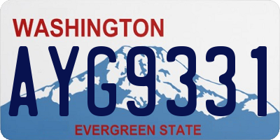 WA license plate AYG9331