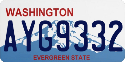 WA license plate AYG9332