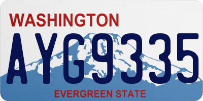 WA license plate AYG9335