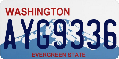 WA license plate AYG9336