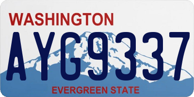 WA license plate AYG9337