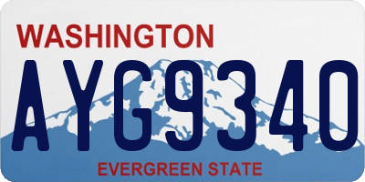 WA license plate AYG9340