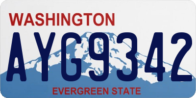 WA license plate AYG9342