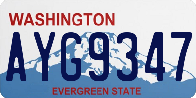 WA license plate AYG9347