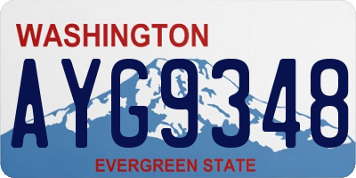 WA license plate AYG9348
