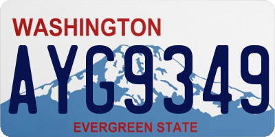 WA license plate AYG9349