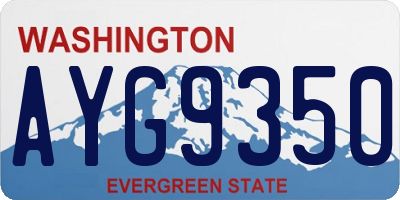 WA license plate AYG9350