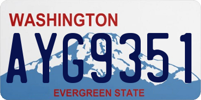 WA license plate AYG9351
