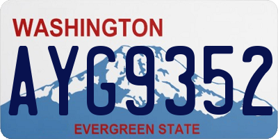 WA license plate AYG9352