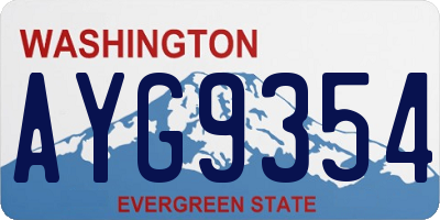 WA license plate AYG9354