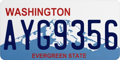 WA license plate AYG9356