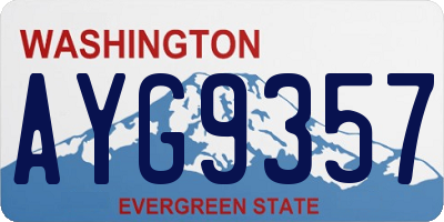 WA license plate AYG9357
