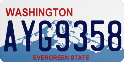 WA license plate AYG9358
