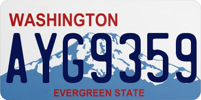 WA license plate AYG9359