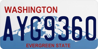 WA license plate AYG9360