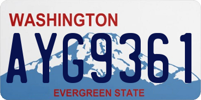 WA license plate AYG9361