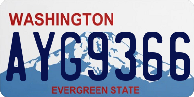 WA license plate AYG9366