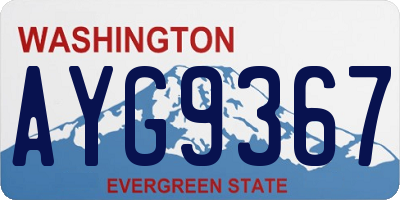 WA license plate AYG9367