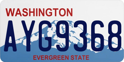 WA license plate AYG9368