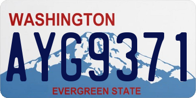 WA license plate AYG9371