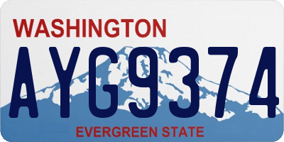 WA license plate AYG9374