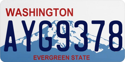 WA license plate AYG9378