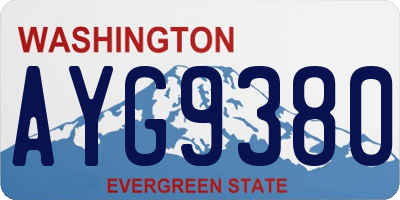 WA license plate AYG9380