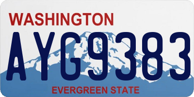 WA license plate AYG9383