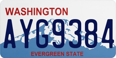 WA license plate AYG9384