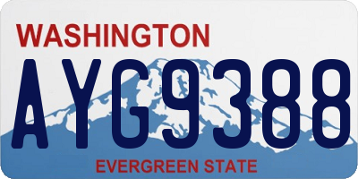 WA license plate AYG9388