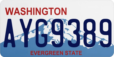 WA license plate AYG9389