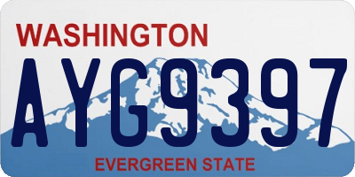 WA license plate AYG9397