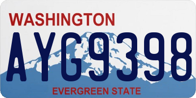 WA license plate AYG9398