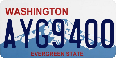 WA license plate AYG9400