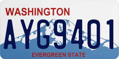 WA license plate AYG9401