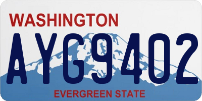 WA license plate AYG9402