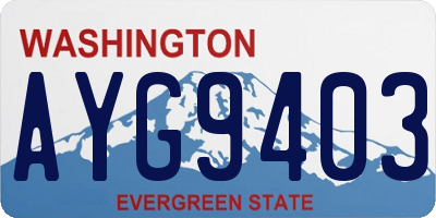 WA license plate AYG9403