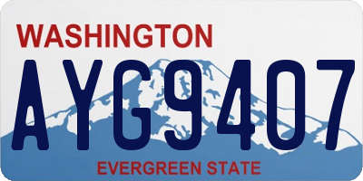 WA license plate AYG9407