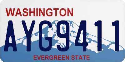 WA license plate AYG9411