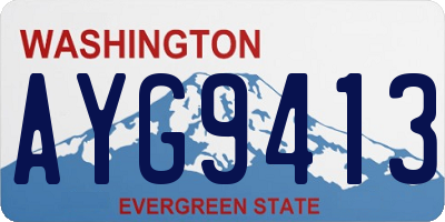 WA license plate AYG9413