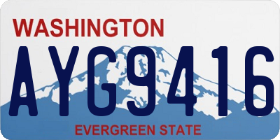 WA license plate AYG9416