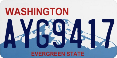 WA license plate AYG9417