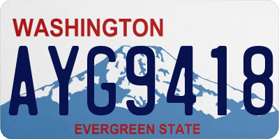 WA license plate AYG9418