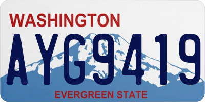 WA license plate AYG9419