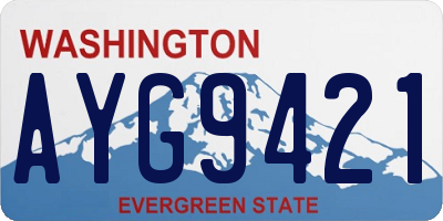 WA license plate AYG9421