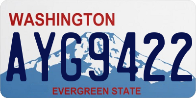 WA license plate AYG9422