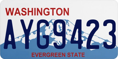 WA license plate AYG9423