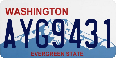 WA license plate AYG9431