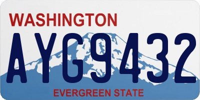 WA license plate AYG9432