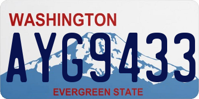 WA license plate AYG9433